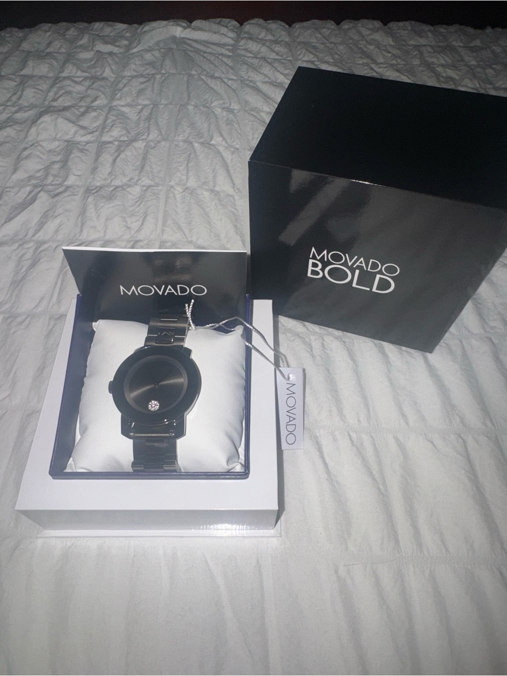 Movado Bold Black and Silver Minimalist Bracelet Watch ⌚️